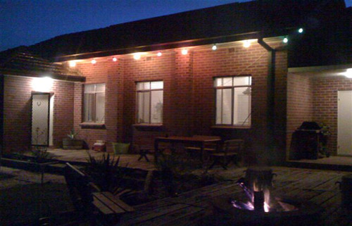The Church Retreat - fire pit at night